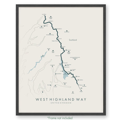 Trail Poster of West Highland Way - Beige