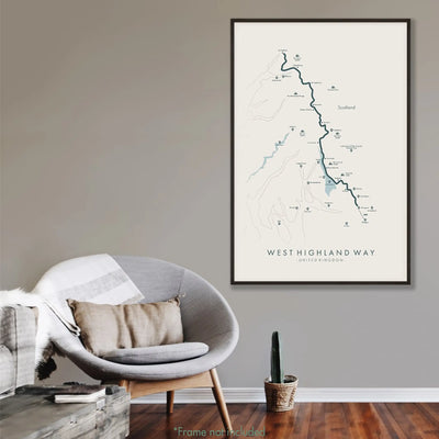 Trail Poster of West Highland Way - Beige Mockup