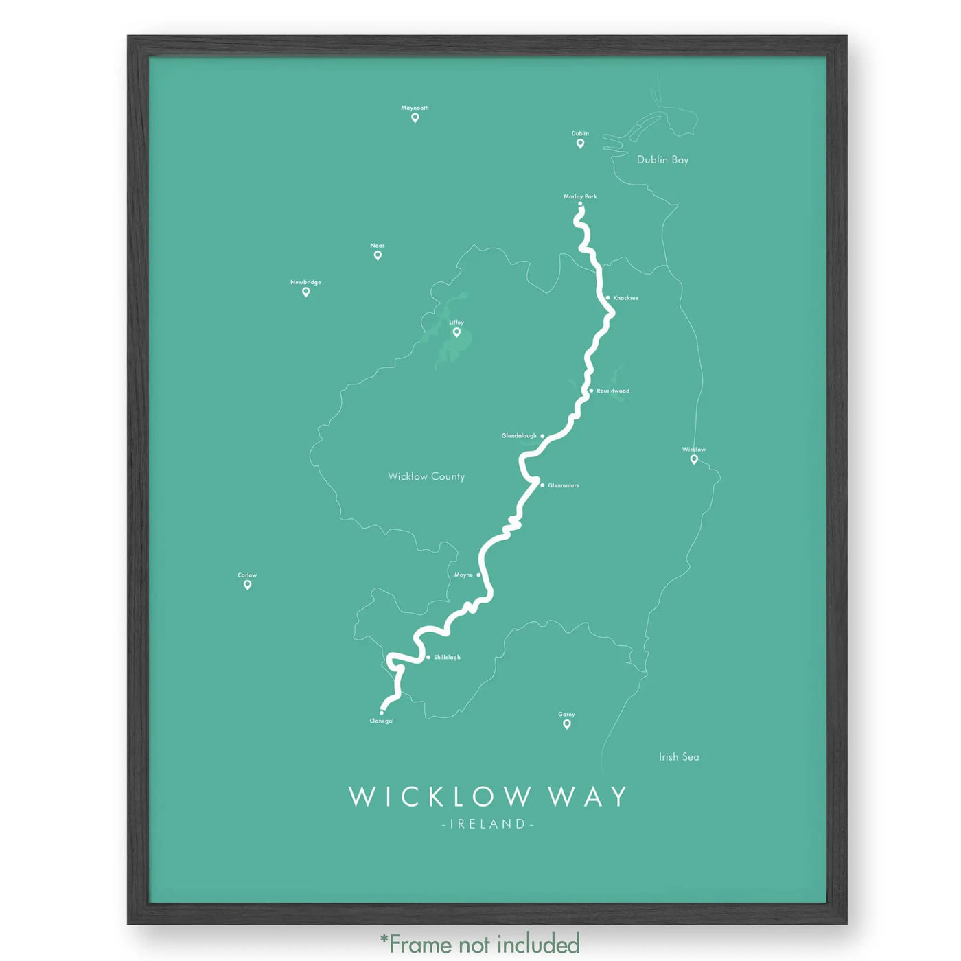 Trail Poster of Wicklow Way - Teal