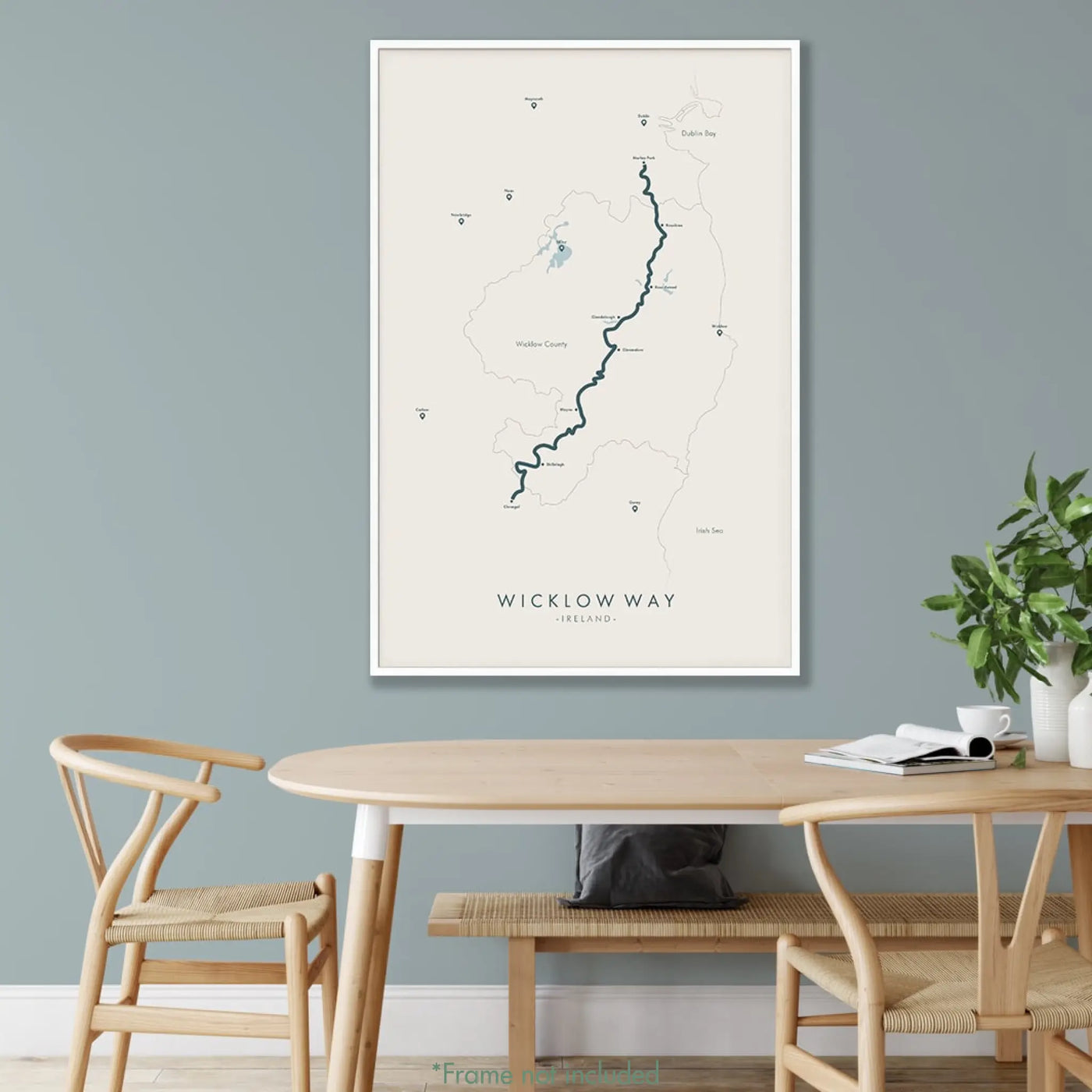 Trail Poster of Wicklow Way - Beige Mockup