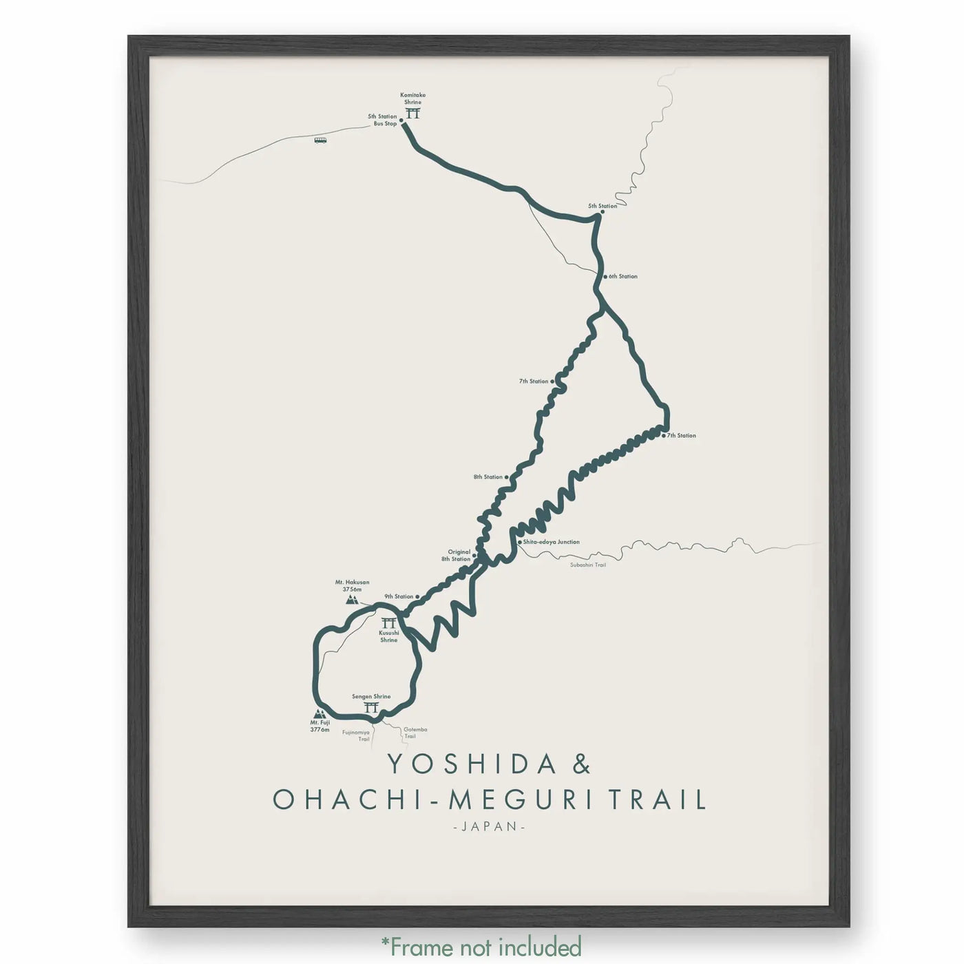 Trail Poster of Yoshida & Ohachi-meguri Trail - Beige