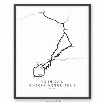 Trail Poster of Yoshida & Ohachi-meguri Trail - White