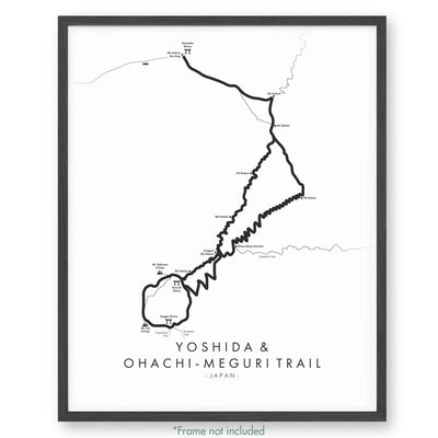 Trail Poster of Yoshida & Ohachi-meguri Trail - White