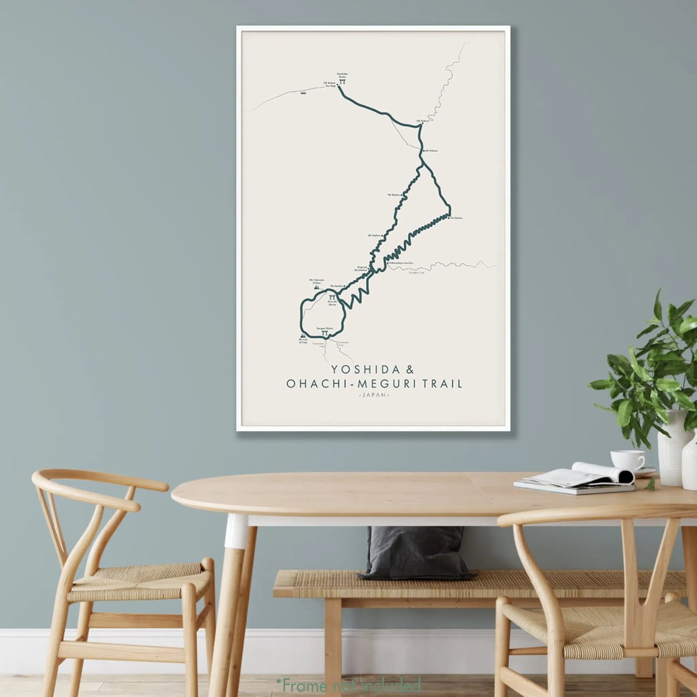 Trail Poster of Yoshida & Ohachi-meguri Trail - Beige Mockup