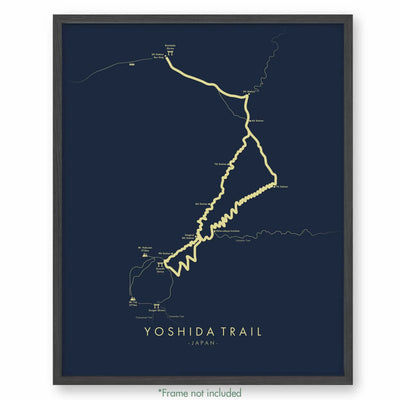 Trail Poster of Yoshida Trail - Blue
