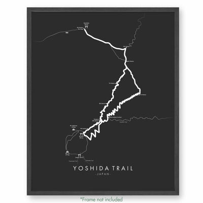 Trail Poster of Yoshida Trail - Grey
