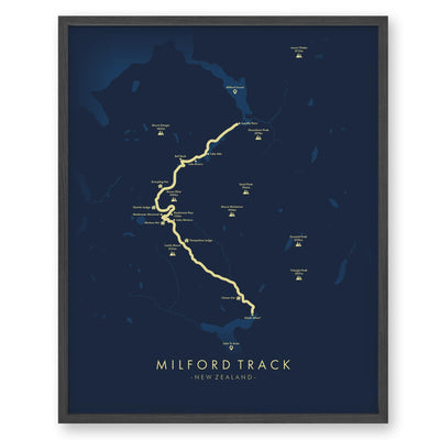 Trail Poster of Milford Track - Blue