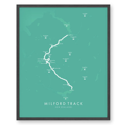 Trail Poster of Milford Track - Teal