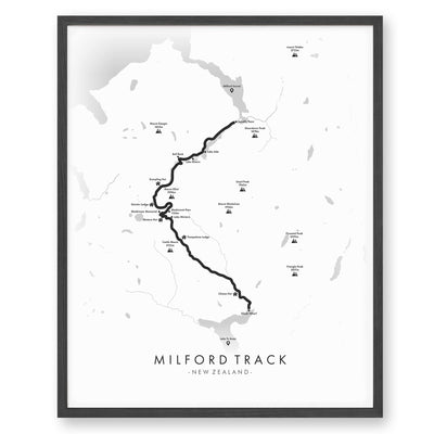 Trail Poster of Milford Track - White