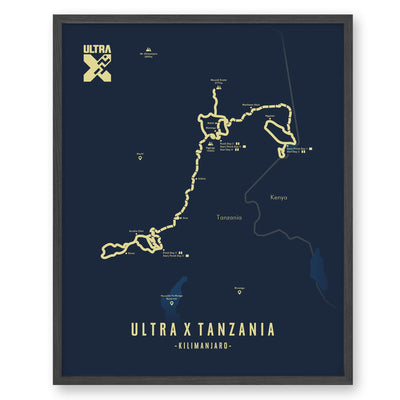 Trail Poster of Ultra X - Tanzania - Blue