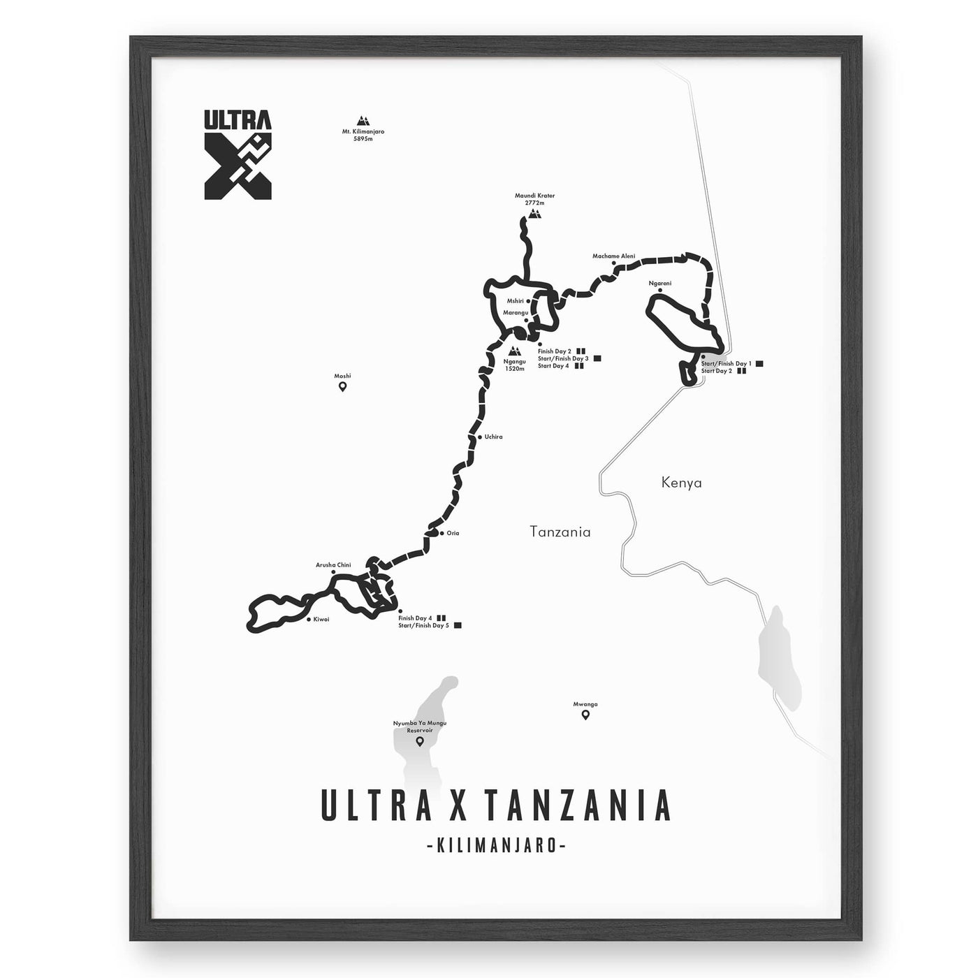 Trail Poster of Ultra X - Tanzania - White